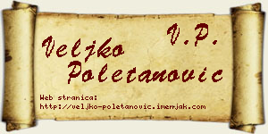 Veljko Poletanović vizit kartica